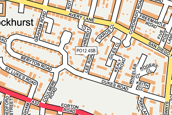 PO12 4SB map - OS OpenMap – Local (Ordnance Survey)