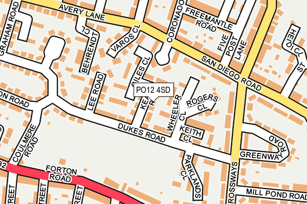 PO12 4SD map - OS OpenMap – Local (Ordnance Survey)