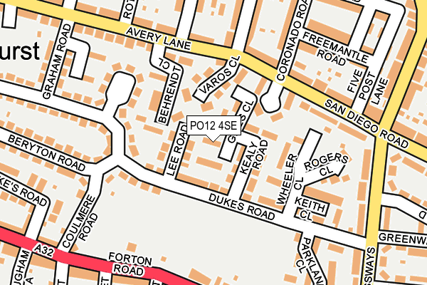 PO12 4SE map - OS OpenMap – Local (Ordnance Survey)