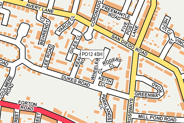PO12 4SH map - OS OpenMap – Local (Ordnance Survey)