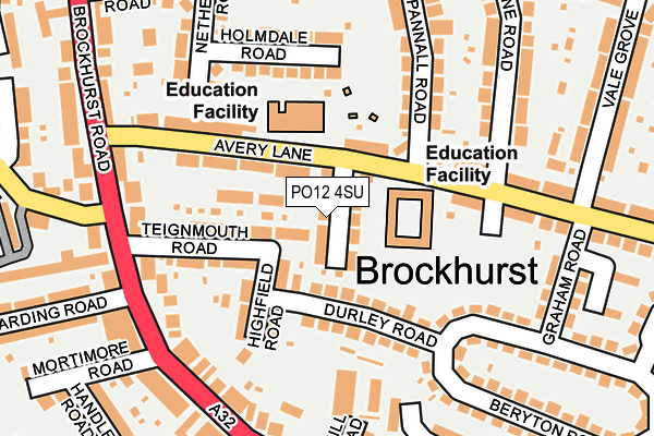 PO12 4SU map - OS OpenMap – Local (Ordnance Survey)