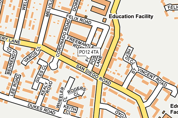 PO12 4TA map - OS OpenMap – Local (Ordnance Survey)