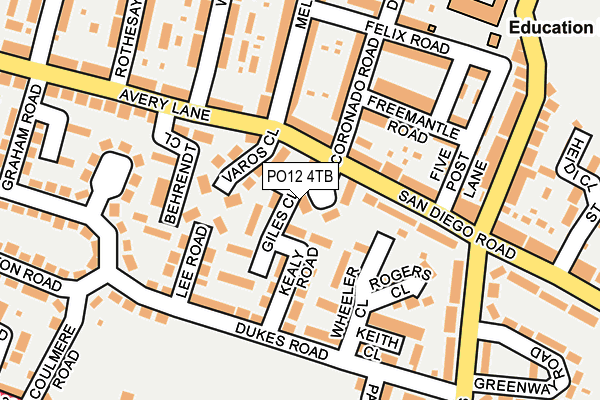 PO12 4TB map - OS OpenMap – Local (Ordnance Survey)