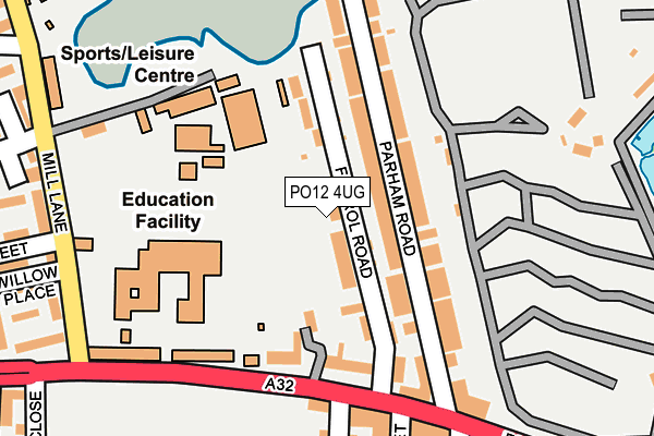 PO12 4UG map - OS OpenMap – Local (Ordnance Survey)
