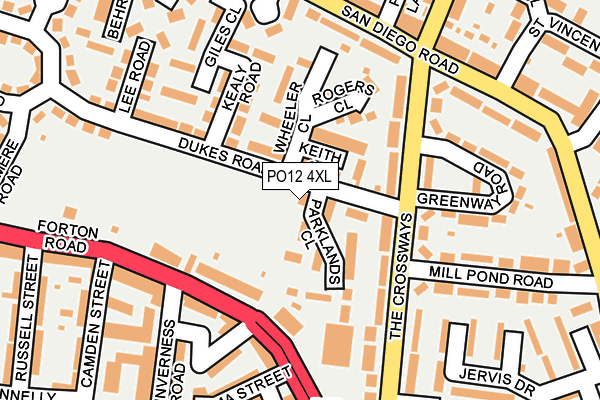 PO12 4XL map - OS OpenMap – Local (Ordnance Survey)