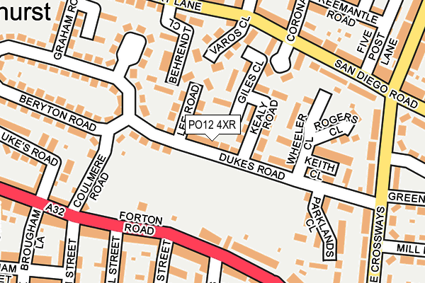 PO12 4XR map - OS OpenMap – Local (Ordnance Survey)