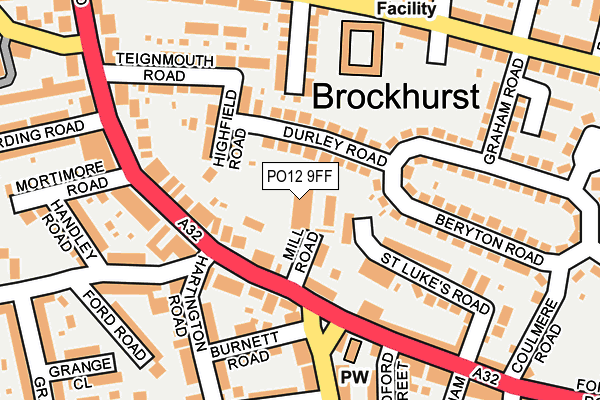 PO12 9FF map - OS OpenMap – Local (Ordnance Survey)