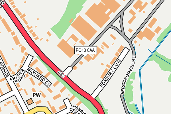 PO13 0AA map - OS OpenMap – Local (Ordnance Survey)