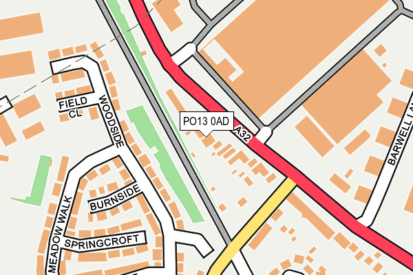 PO13 0AD map - OS OpenMap – Local (Ordnance Survey)