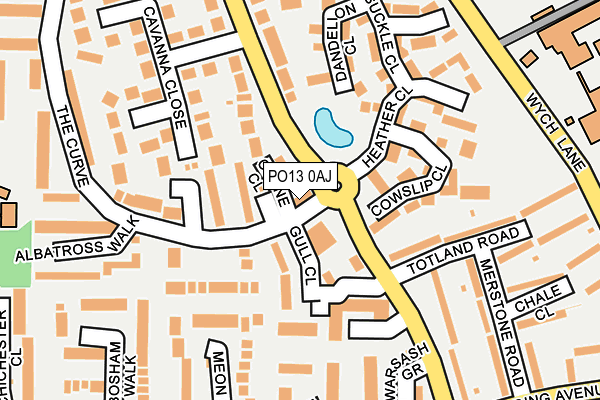 PO13 0AJ map - OS OpenMap – Local (Ordnance Survey)