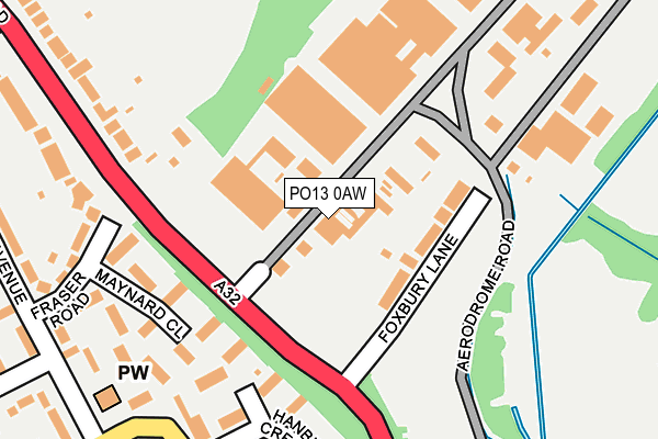 PO13 0AW map - OS OpenMap – Local (Ordnance Survey)