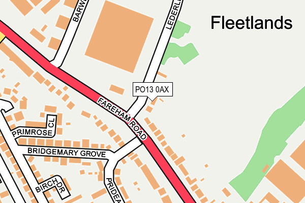 PO13 0AX map - OS OpenMap – Local (Ordnance Survey)