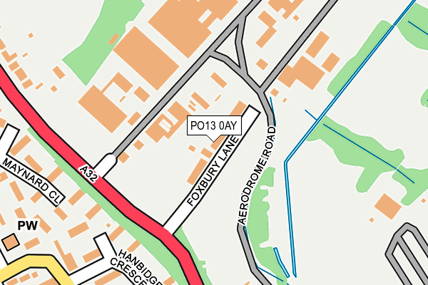 PO13 0AY map - OS OpenMap – Local (Ordnance Survey)