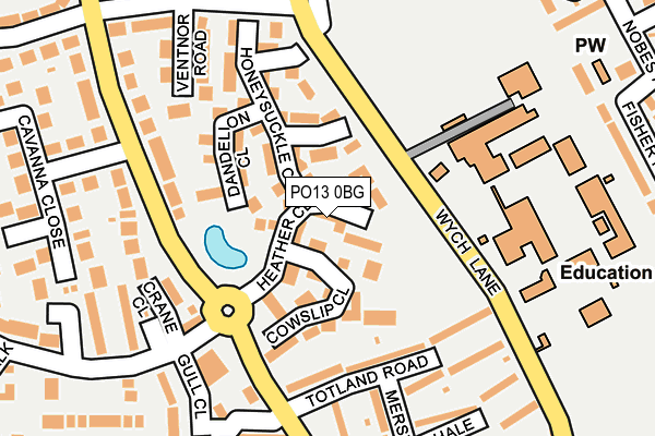 PO13 0BG map - OS OpenMap – Local (Ordnance Survey)