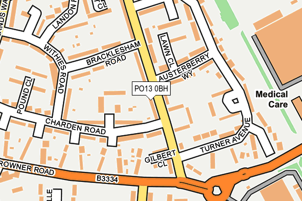 PO13 0BH map - OS OpenMap – Local (Ordnance Survey)