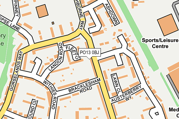 PO13 0BJ map - OS OpenMap – Local (Ordnance Survey)