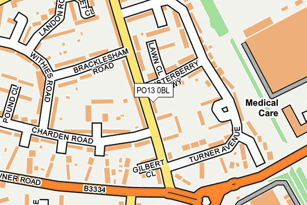 PO13 0BL map - OS OpenMap – Local (Ordnance Survey)