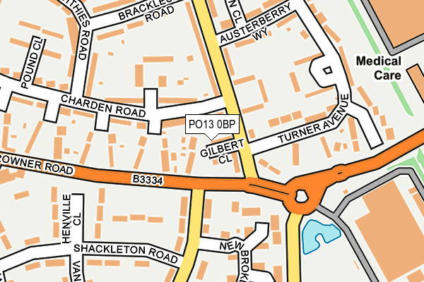 PO13 0BP map - OS OpenMap – Local (Ordnance Survey)