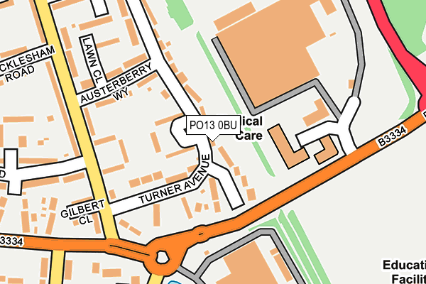 PO13 0BU map - OS OpenMap – Local (Ordnance Survey)