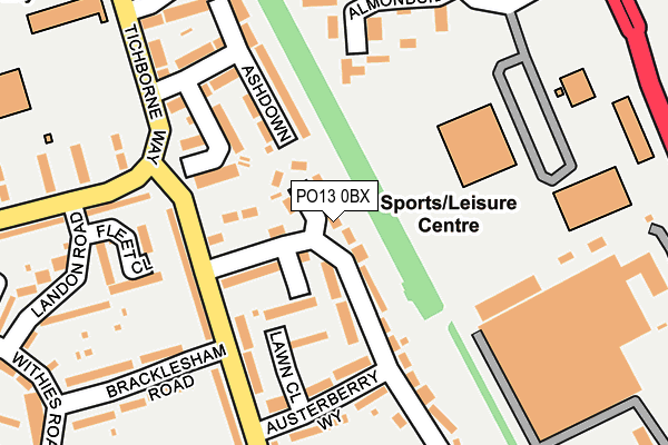 PO13 0BX map - OS OpenMap – Local (Ordnance Survey)