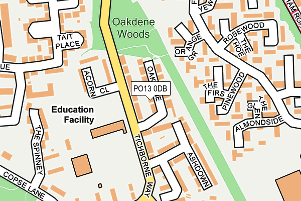 PO13 0DB map - OS OpenMap – Local (Ordnance Survey)