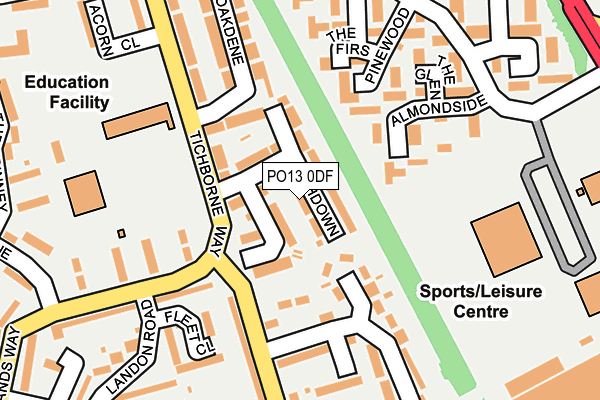 PO13 0DF map - OS OpenMap – Local (Ordnance Survey)