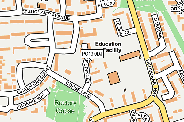 PO13 0DJ map - OS OpenMap – Local (Ordnance Survey)