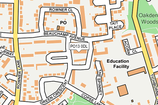 PO13 0DL map - OS OpenMap – Local (Ordnance Survey)