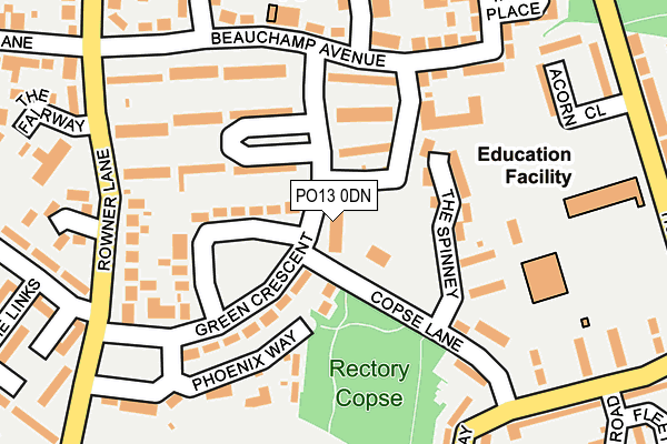 PO13 0DN map - OS OpenMap – Local (Ordnance Survey)