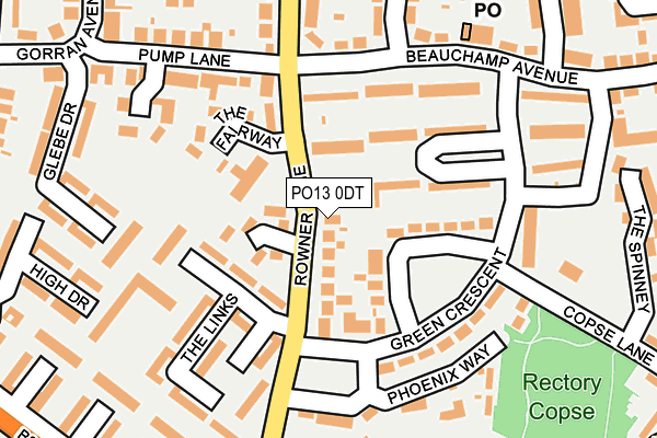 PO13 0DT map - OS OpenMap – Local (Ordnance Survey)