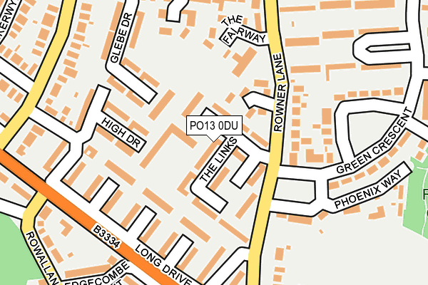 PO13 0DU map - OS OpenMap – Local (Ordnance Survey)