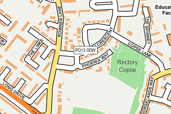 PO13 0DW map - OS OpenMap – Local (Ordnance Survey)