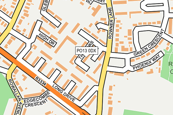 PO13 0DX map - OS OpenMap – Local (Ordnance Survey)