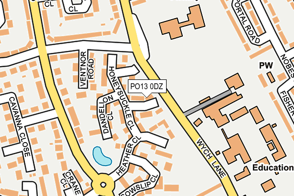 PO13 0DZ map - OS OpenMap – Local (Ordnance Survey)