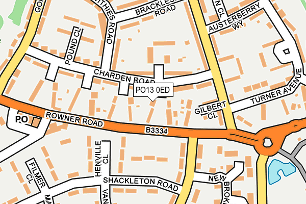PO13 0ED map - OS OpenMap – Local (Ordnance Survey)