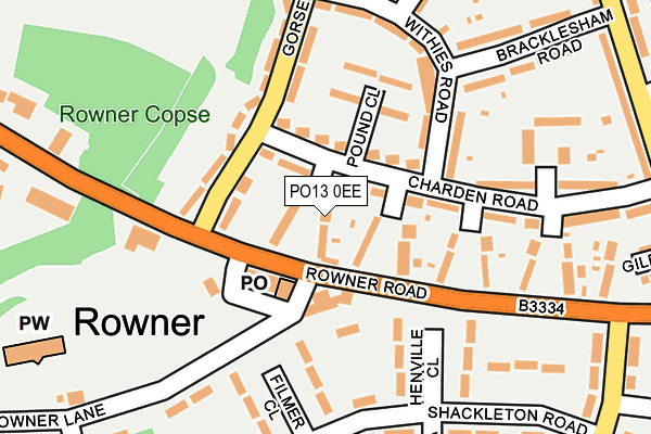 PO13 0EE map - OS OpenMap – Local (Ordnance Survey)
