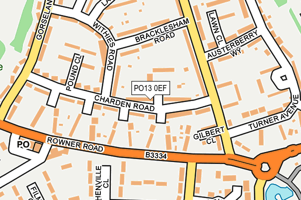 PO13 0EF map - OS OpenMap – Local (Ordnance Survey)