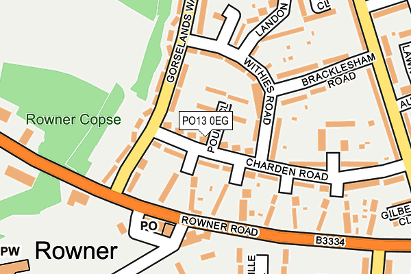 PO13 0EG map - OS OpenMap – Local (Ordnance Survey)