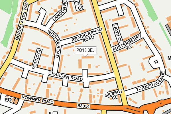 PO13 0EJ map - OS OpenMap – Local (Ordnance Survey)