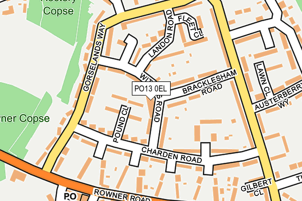PO13 0EL map - OS OpenMap – Local (Ordnance Survey)