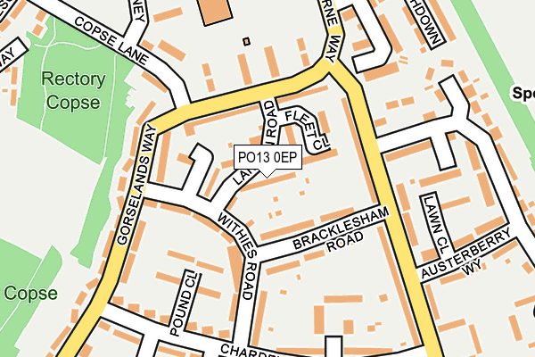 PO13 0EP map - OS OpenMap – Local (Ordnance Survey)