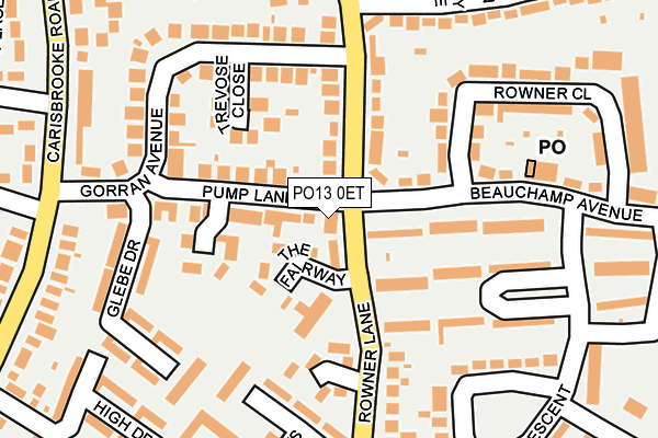 PO13 0ET map - OS OpenMap – Local (Ordnance Survey)