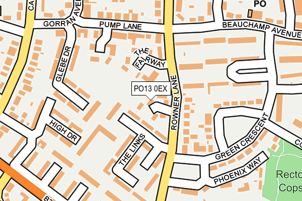 PO13 0EX map - OS OpenMap – Local (Ordnance Survey)