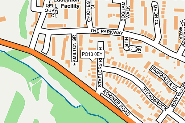 PO13 0EY map - OS OpenMap – Local (Ordnance Survey)