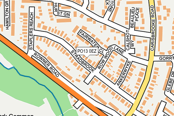 PO13 0EZ map - OS OpenMap – Local (Ordnance Survey)