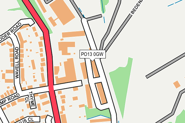 PO13 0GW map - OS OpenMap – Local (Ordnance Survey)