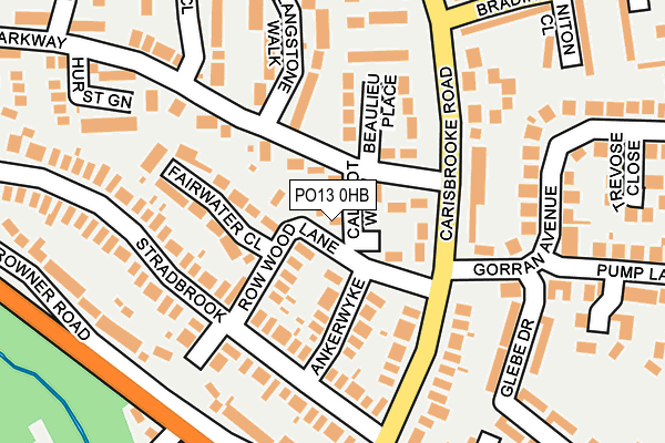 PO13 0HB map - OS OpenMap – Local (Ordnance Survey)