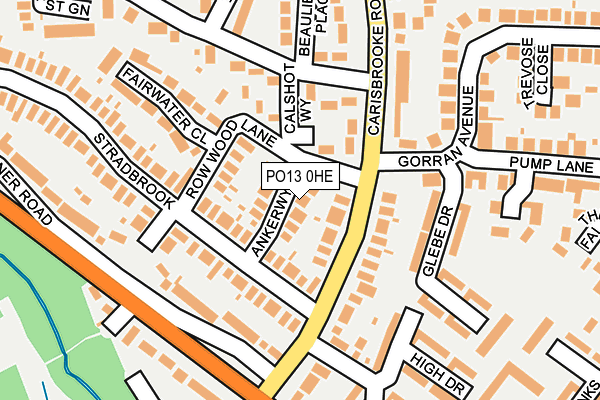 PO13 0HE map - OS OpenMap – Local (Ordnance Survey)