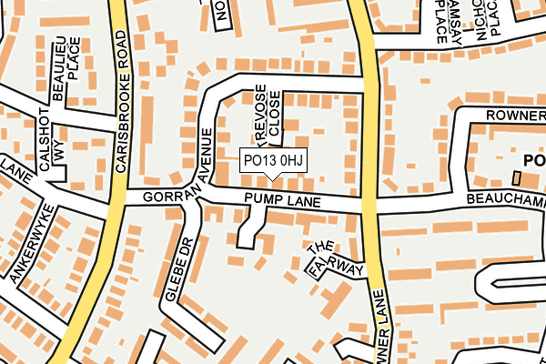 PO13 0HJ map - OS OpenMap – Local (Ordnance Survey)