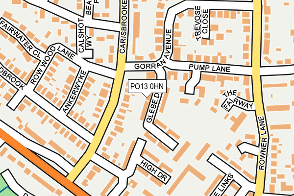 PO13 0HN map - OS OpenMap – Local (Ordnance Survey)